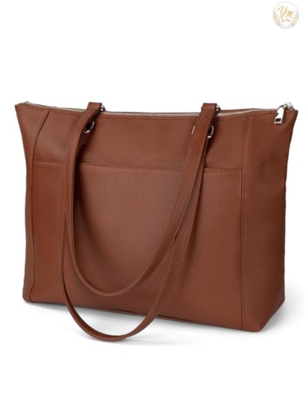 Genuine Leather Large Tote Bag for Women Work Laptop Satchel Handbag with Top